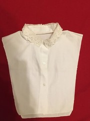 New Vintage 1950’s Ivory Cotton Detachable Button Front Dickie
