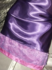 VTG SATIN SHINY PURPLE LACY BABYDOLL NOS M LINGERIE NIGHTGOWN LUX