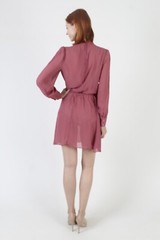 Vtg 80s Tuxedo Ruffle Secretary Dress Thin Light Weight Sheer Material W/ Belt