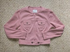 Vintage 60s 70s Pink Cropped Womens Moto zip front Jacket XS/S Retro