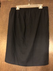 Vintage 80s Women’s Sz L Black Elastic 34 Waist 24 Length Straight Larisa Skirt