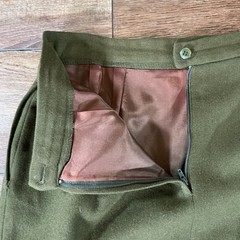 80s VTG Oleg Cassini Wmns Size M Wool Skirt Suit Set Green Double Breasted 51125