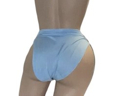 BODY FORM Blue Silky Stretch Hi-Leg Shiny Embroidery Panties Womens 5/S NOS