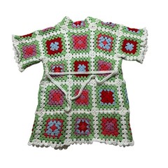 Handmade Crochet Sweater Granny Square Boho Vintage Americana Streetcore Preppy
