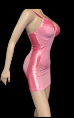 3X 48 50 Vintage Short Tight Pink Satin Girdle Bra Full Slip Shaper