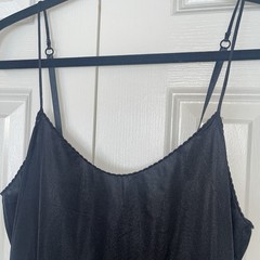 Vintage Vanity Fair Black Long Full Slip Nightgown Size 36 32″/42 Made In USA