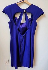 Vintage 80’s Party Dress Shoulder Pads Jewels Size 12 By Nightway Back Cut-out