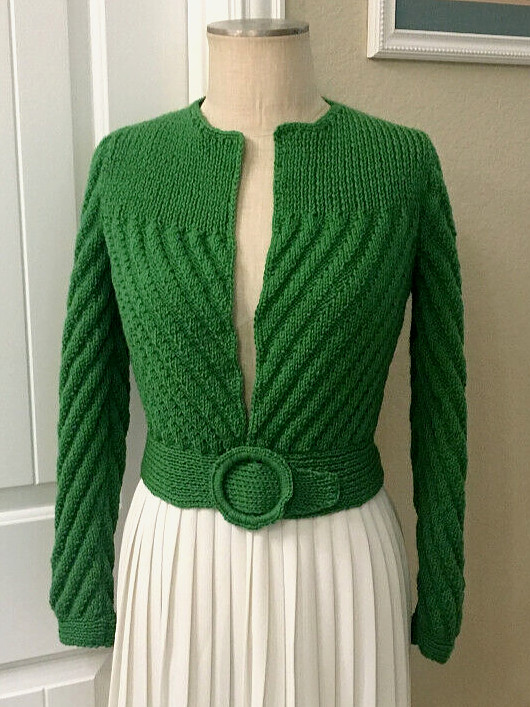 Vintage 1940s 40s 50s style Cardigan/jacket sweater hand-knit Date-Maker (Rare!)