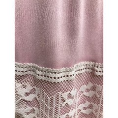 1970s Qiana Nylon Disco Dress Mauve Pink Square Neck A-Line Lace Trim