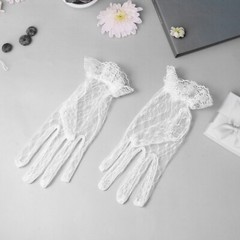 Bride Double Layered Pure White Pearl Veil Headwear Engagement Wedding Lace Veil