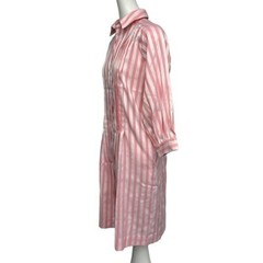 Vintage R&K Originals Shirt Dress 12 Button Down Pink Pockets Long Sleeve Stripe