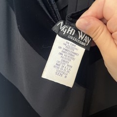 Vintage Velvet Maxi Dress Women 8 Black Halter Stripe Goth Vampy HOCO Prom