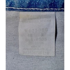 VTG Riders by Lee 16 Flat Front Blue Denim Midi Calf Skirt Back Slit Pockets Zip