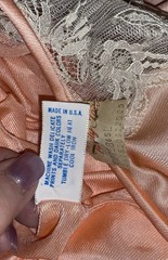 VTG NWT L XL PEACH VANITY FAIR Nylon Hostess Caftan Nightgown Negligee Gown