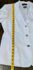 Vintage Halston Blazer Jacket Women’s 10 Ivory 90’s Shell Buttons Pockets Lined