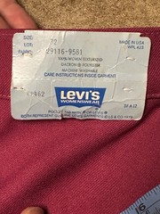 Levi’s 1970s Vintage Red Polyester Pants Size 32 MPN 29116-9581 Original