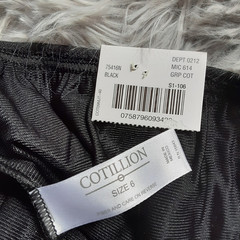 Shiny Nylon Cotillion Granny Panties Size 6 Black NWT Cotton Gusset