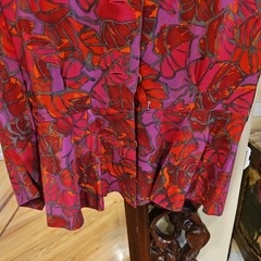 Silks by St. Gillian blouse/ jacket 100% Silk Size 14 VTG 80s Pads A5