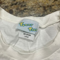 Vintage 1993 Tummy Talk Maternity Shirt White Graphic Tee Baby Heart Mommy Large