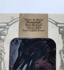 VTG Gracile Hosiery Lycra Sheer to Waist Pantyhose Noire Size Medium