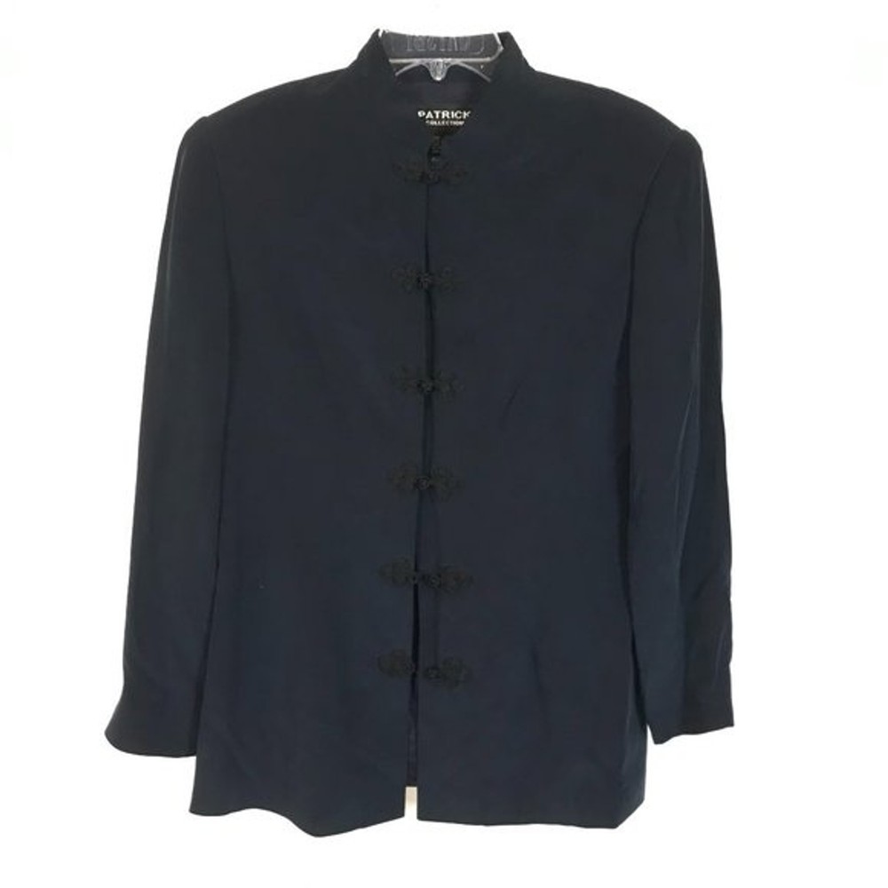 Womens Size 10 Patrick Collection Navy Blue Vintage Pure Silk Lightweight Jacket