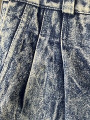 Vintage 90s Jumbo Acid Wash Pleated Cuffed Denim Shorts Women’s