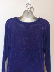 Vintage A Touch Of Class 2 Piece Formal Wear Paisley Glitter Purple Sz L/XL