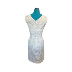 1950s Phyllis De Trans for Georgette Cream Lace Wiggle Dress S XS Bow Waist