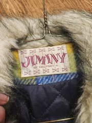 Vintage 60s/70s Jiminy Of California Plaid Faux Fur Coat Blue Yellow HTF