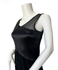 Vtg Rhapsody Women’s Long Formal Dress Sheer Back Size 8 Black 90s Y2K