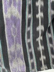 Vintage 80s Ikat Aztec EL HUARACHE Hand Woven Cotten Hippie Boxy Shirt Top med