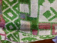 Vintage 1960s 1970s Mod Green Red Ivory Tapestry Mini Skirt Jacket Set Women’s S