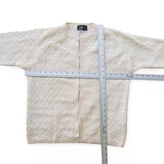 John Wanamaker Vintage Beaded Sequin Cardigan Women’s 38 Ivory Wool Open Front