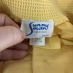 Vintage Sunny South Fashions Skirt Medium Yellow Pockets Midi 80s