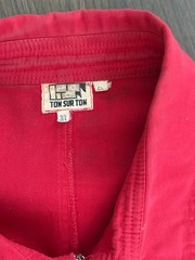 Vintage 80s Ton Sur Ton Red Cotton Oversized New Wave Jacket France Unisex M/W