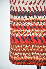 60s Vintage Red Orange Striped Bullet Bra Strapless Beach Cover Up Maxi Dress S