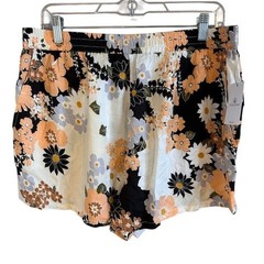 NWT Volcom Women’s Beach Bandit Short Black Floral Print XL Viscose $40