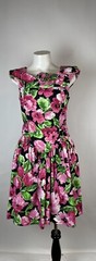 Vintage 1980s Byer Too! Pink Floral Tulle Dress size 11 Fabulous!