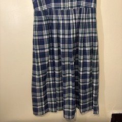 JG Hook Blue Plaid Midi Dress Size 14 Short Sleeve Button Front With Pockets
