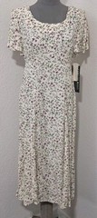 NWT Vtg 90s Midi Dress 12P Ditsy Floral Cottagecore Grunge Caroline Wells