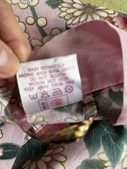 100% Cotton Robe Kimono Duster Made In Japan NWOT Cherry Blossoms Peonies Gold