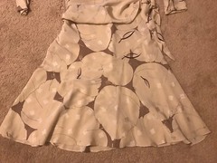 Vintage SAINT ROMEI Pure Silk Cream Ivory Midi Dress Size 4 Mob Wife