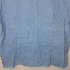 Vintage Western Pearl Snap Blue Top Womens Size Medium M