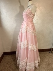 Vintage 50’s/60’s Mike Benet Formals Baby Pink Ruffled A-Line Tulle Dress
