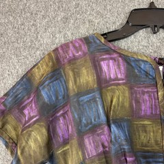 Vintage 60s Mindy Ross Womens Purple Green Checkerboard Midi Dress NWT 15