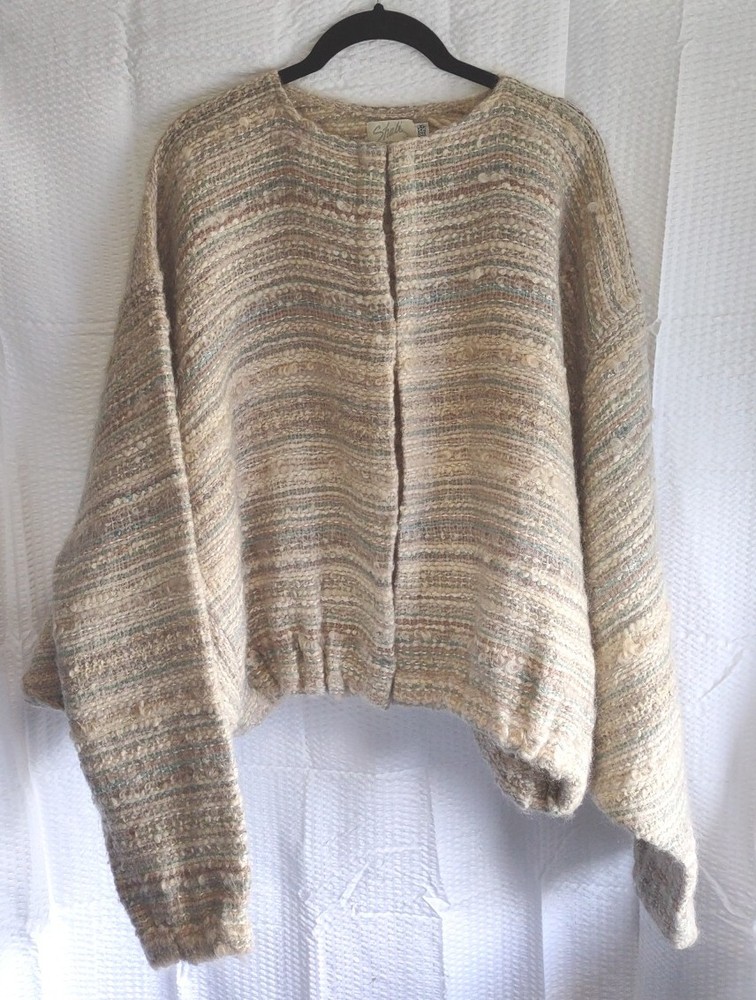 Shali Of Bolder Hand-Knitted Wool Cardigan Jacket VTG 90’s Lagenlook Handmade