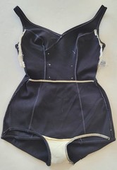 Vintage 1960’s ROBBY LEN Nautical Sailor Swimsuit Pin Up Rockabilly Bathing Suit