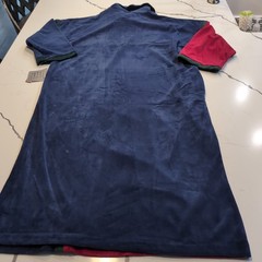 Appel Leisurewear Vintage Velour Colorblock Lounger Dress M Red Navy Green NOS