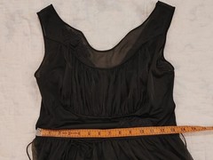 Vintage Black CHIFFON Teddy Gown Peignoir Set Shadowline Gothic Babydoll sz 34