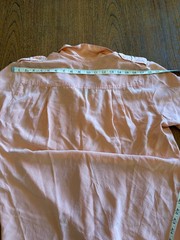 Vintage 90s Pink Salmon Silk Short Sleeve Button down Top M Oversize